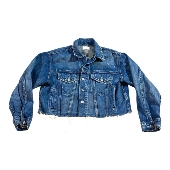 Boyish The Harvey Jean Jacket Distressed Sz XS Cropped - Picture 2 of 6